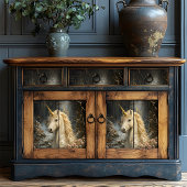 Witte Eenhoorn Roze Orchideeën Winter Sprookjespaa Tissuepapier