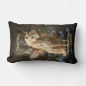 Witte Eenhoorn Roze Vlinder Vleugels Fee Paard Kussen (Voorkant)