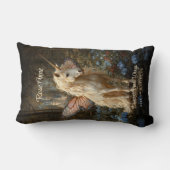 Witte Eenhoorn Roze Vlindervleugels Sprookjespaard Kussen (Achterkant)