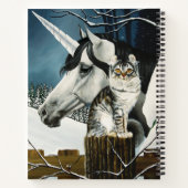 Witte Eenhoorn Tabby Kat Fantasie Notitieboek (Achterkant)