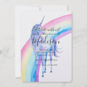 Witte eenhoorn verjaardag kaart (Voorkant)