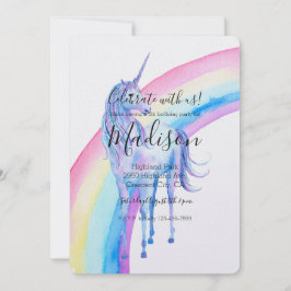 Witte eenhoorn verjaardag kaart