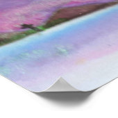 Witte eenhoorn vliegend winterlandschap Stardust Poster (Hoek)