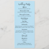 Witte EenhoornRoze Bloemen Blauw Programmakaart (Achterkant)