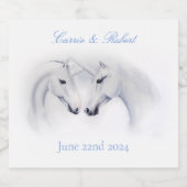 Witte Eenhoorns Liefde Paar Bier Etiket (Enkel label)