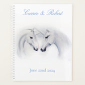 Witte Eenhoorns Liefde Paar Bruiloft Planner (Voorkant)