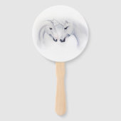 Witte Eenhoorns Liefde Paar Handwaaier (Achterkant)