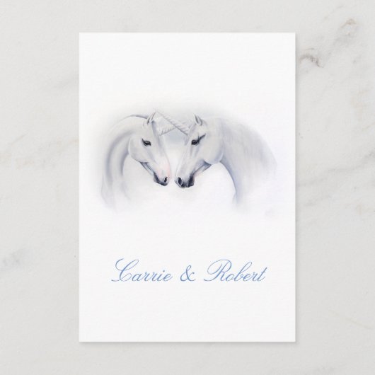 Witte Eenhoorns Liefde Paar Informatiekaartje (Achterkant)
