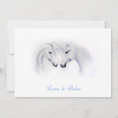 Witte Eenhoorns Liefde Paar Kaart (Achterkant)