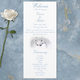 Witte Eenhoorns Liefde Paar Programmakaart