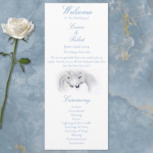 Witte Eenhoorns Liefde Paar Programmakaart