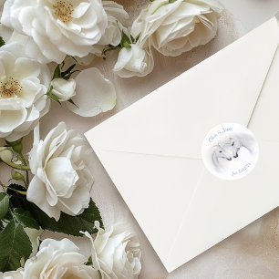 Witte Eenhoorns Liefde Paar Ronde Sticker