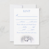 Witte Eenhoorns Liefde Paar RSVP Kaartje (Voorkant)