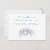 Witte Eenhoorns Liefde Paar RSVP Kaartje (Achterkant)