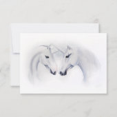 Witte Eenhoorns Liefde Paar RSVP Kaartje (Achterkant)