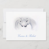 Witte Eenhoorns Liefde Paar Save The Date (Achterkant)