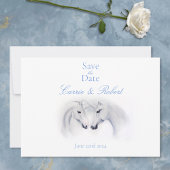 Witte Eenhoorns Liefde Paar Save The Date