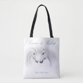Witte Eenhoorns Liefde paar Tote Bag (Voorkant)