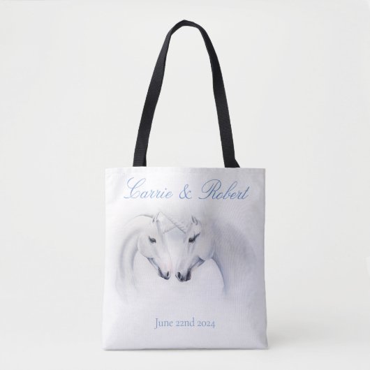 Witte Eenhoorns Liefde paar Tote Bag (Voorkant)