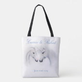 Witte Eenhoorns Liefde paar Tote Bag (Achterkant)