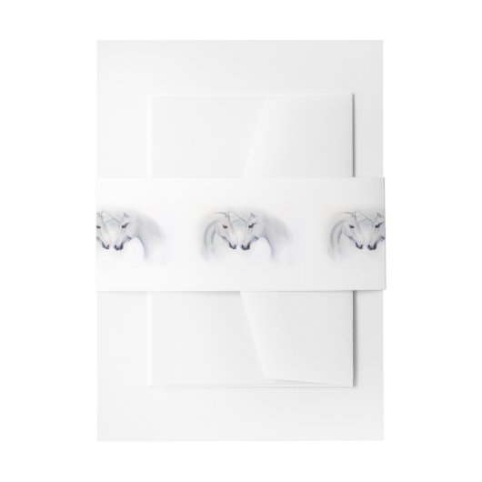 Witte Eenhoorns Liefde Paar Uitnodigingen Wikkel (Voorkant Voorbeeld)