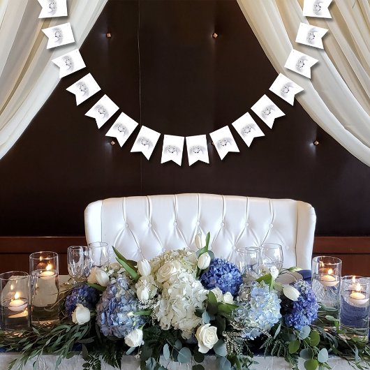 Witte Eenhoorns Liefde Paar Vlaggetjes