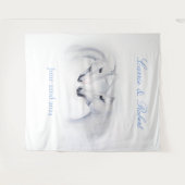 Witte Eenhoorns Liefde Paar Wandkleed (Voorkant (horizontaal))