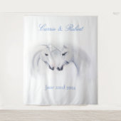 Witte Eenhoorns Liefde Paar Wandkleed (Voorkant)