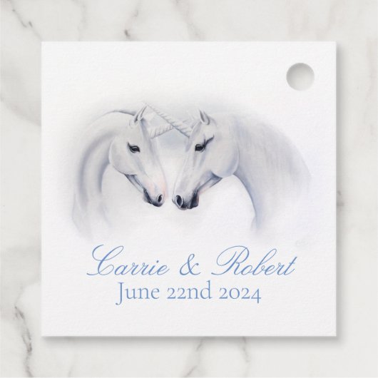 Witte Eenhoorns Lieven Koppel Bedankjes Labels (Achterkant)