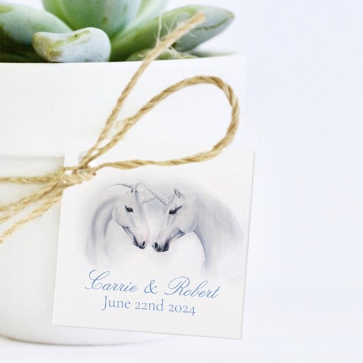 Witte Eenhoorns Lieven Koppel Bedankjes Labels