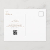 Witte Eenvoud Monogram QR Code Bewaar de Datum Briefkaart (Achterkant)