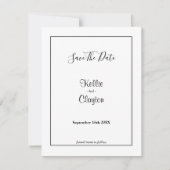 Witte Eenvoudig omlijnd sparen de Datum (Voorkant)