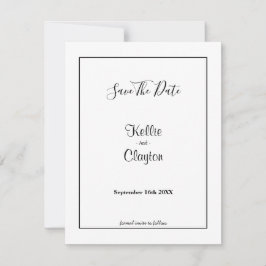 Witte Eenvoudig omlijnd sparen de Datum