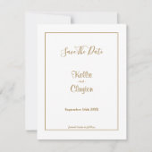 Witte Eenvoudig omlijnd sparen de Datum (Voorkant)