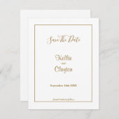 Witte Eenvoudig omlijnd sparen de Datum (Voorkant / Achterkant)