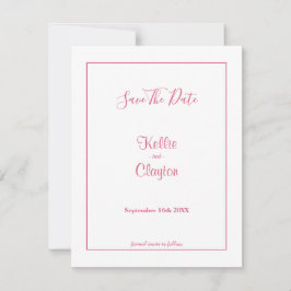 Witte Eenvoudig omlijnd sparen de Datum