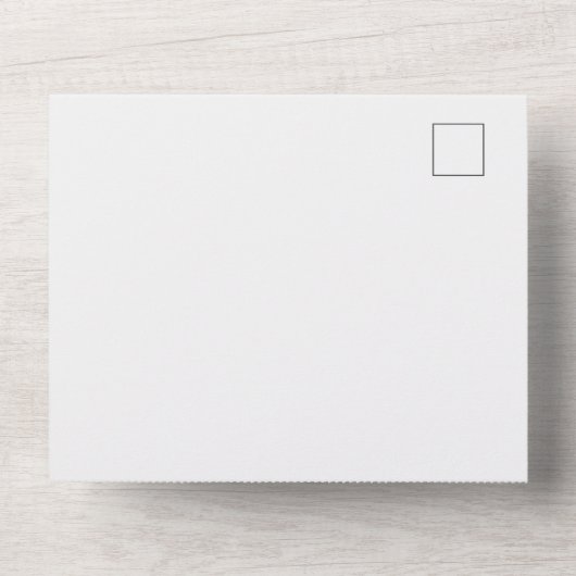 witte eenvoudige bruiloft in één uitnodiging (Voorkant)