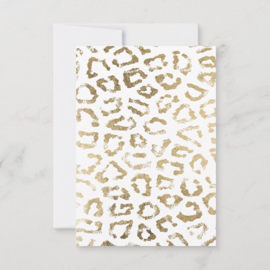 Witte eenvoudige chique faux gouden moderne dieren kaart (Achterkant)