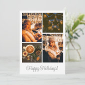 Witte Eenvoudige Collage Merry Christmas Kaart (Staand voorkant)