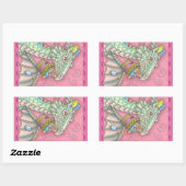 WITTE EENVOUDIGE EGG DRAGON FANTASY STICKERS (Vel)