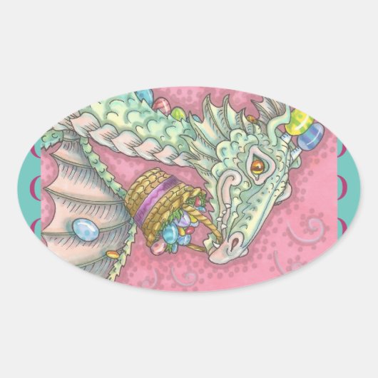 WITTE EENVOUDIGE EGG DRAGON FANTASY STICKERS (Voorkant)