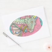 WITTE EENVOUDIGE EGG DRAGON FANTASY STICKERS (Envelop)