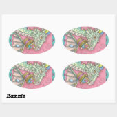 WITTE EENVOUDIGE EGG DRAGON FANTASY STICKERS (Vel)