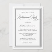 Witte Eenvoudige Elegante Pensioen Partij Kaart (Voorkant)