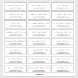 Witte Eenvoudige Formele Huwelijksadres Sticker