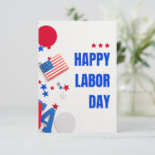 Witte Eenvoudige Gelukkige Dag van de Arbeid Kaart (Staand voorkant)