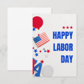Witte Eenvoudige Gelukkige Dag van de Arbeid Kaart (Voorkant / Achterkant)