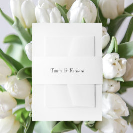 Witte Eenvoudige Gestileerde Naam Trouwen Uitnodigingen Wikkel