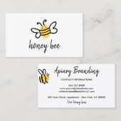 Witte eenvoudige honingbijen visitekaartje (Voorkant / Achterkant)