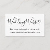 Witte eenvoudige huwelijkswebsite kaartinlegger informatiekaartje (Voorkant)